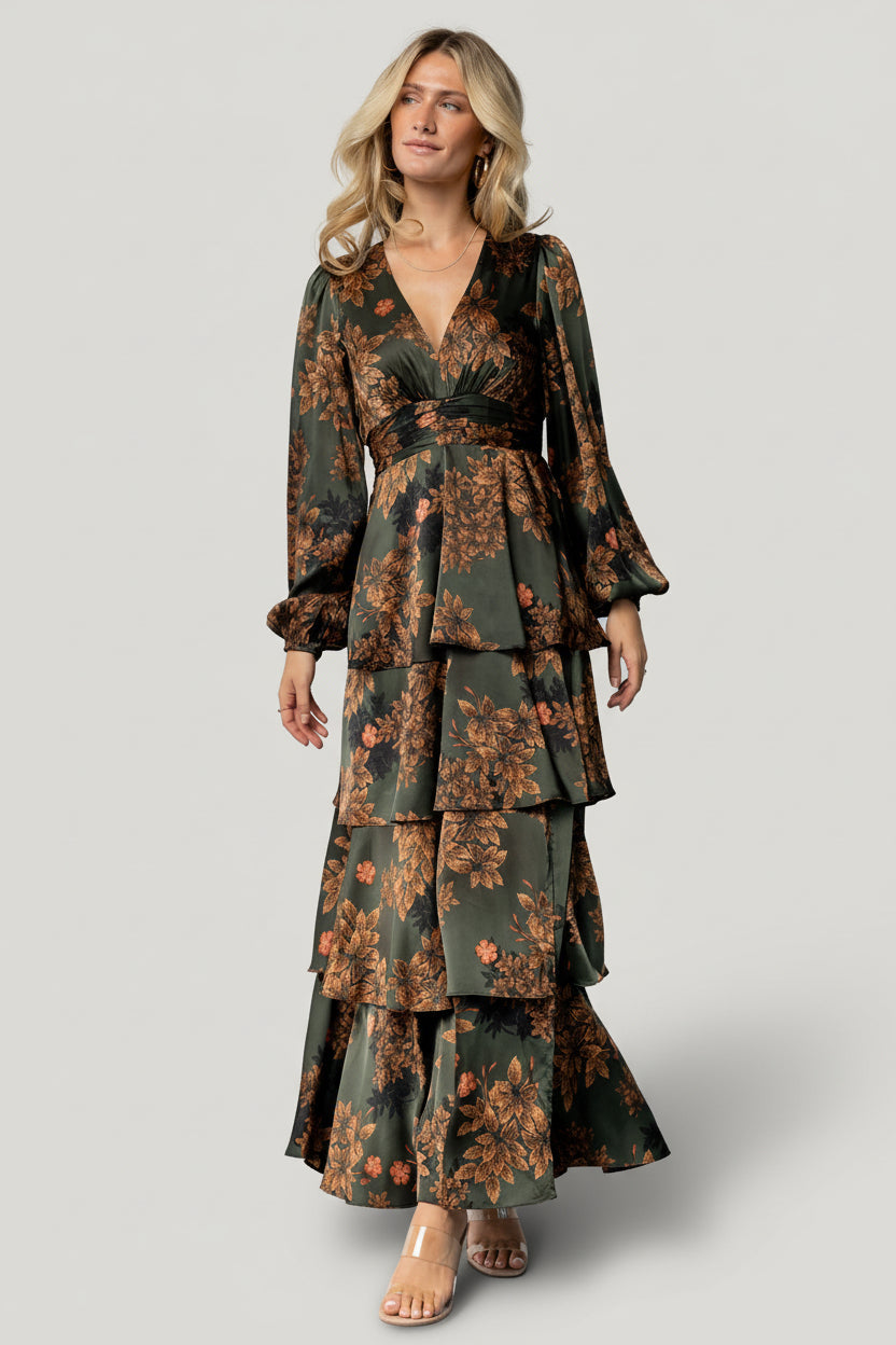 Baltic Born - Montrouge Tiered Satin Dress