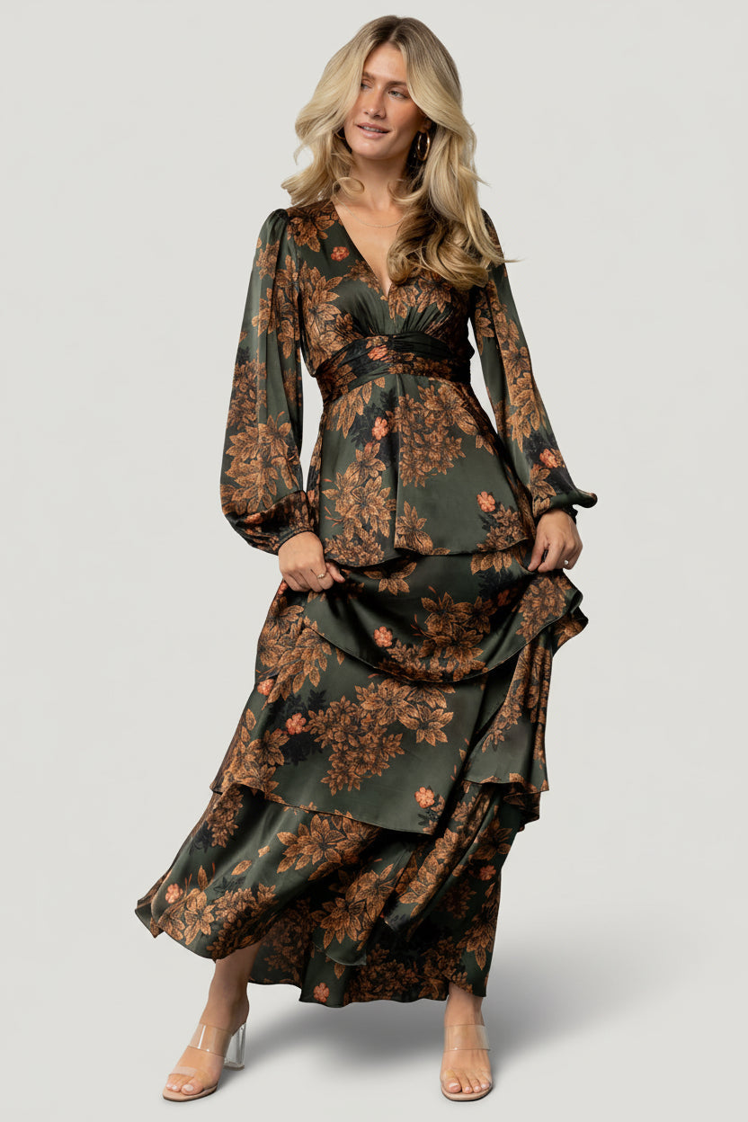 Baltic Born - Montrouge Tiered Satin Dress