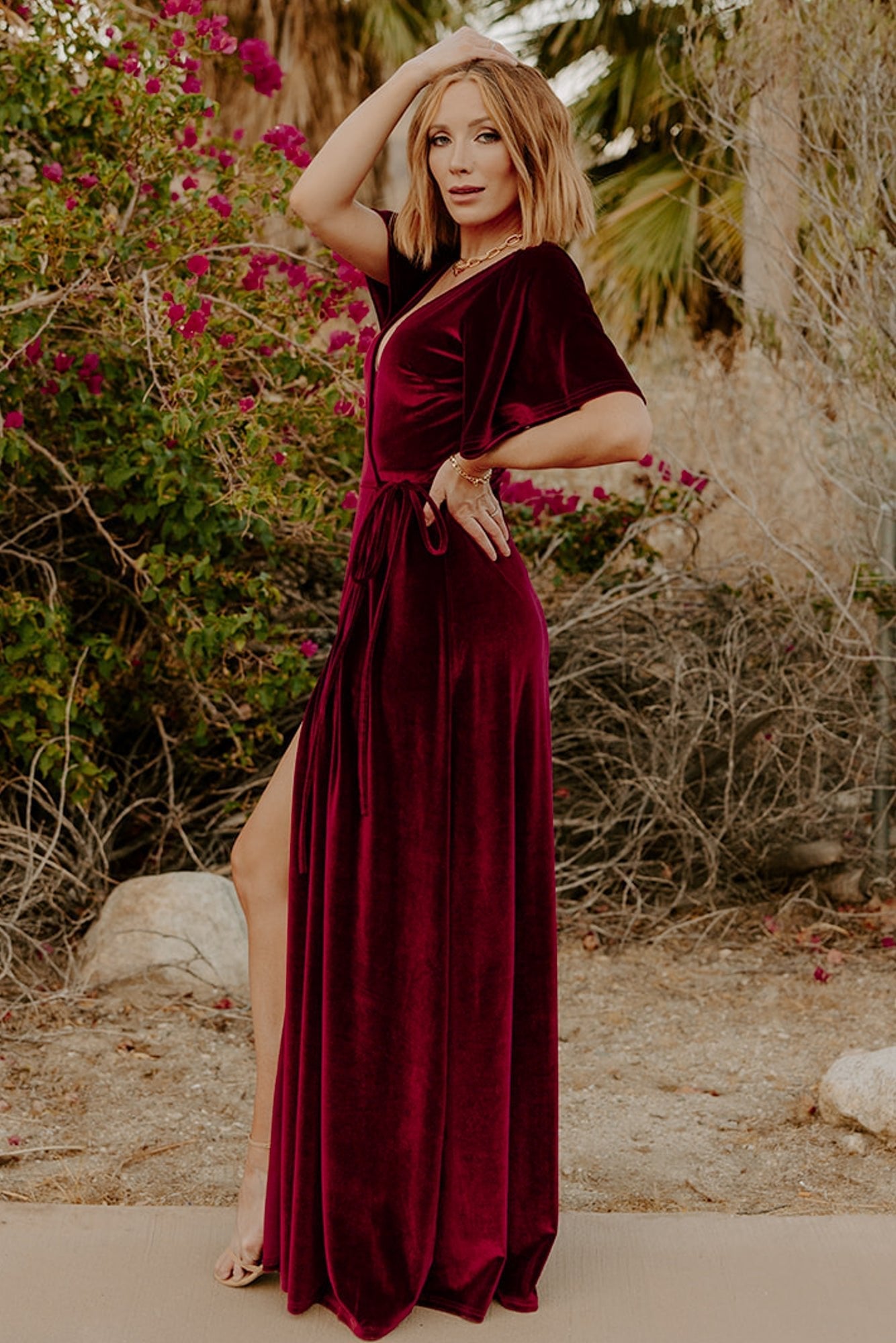 Baltic Born - Meghan Velvet Wrap Maxi Dress
