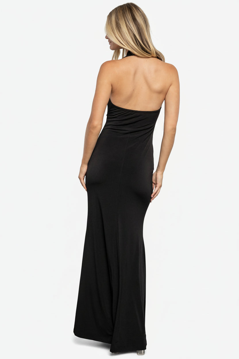 Baltic Born - Roma Deep V Halter Gown