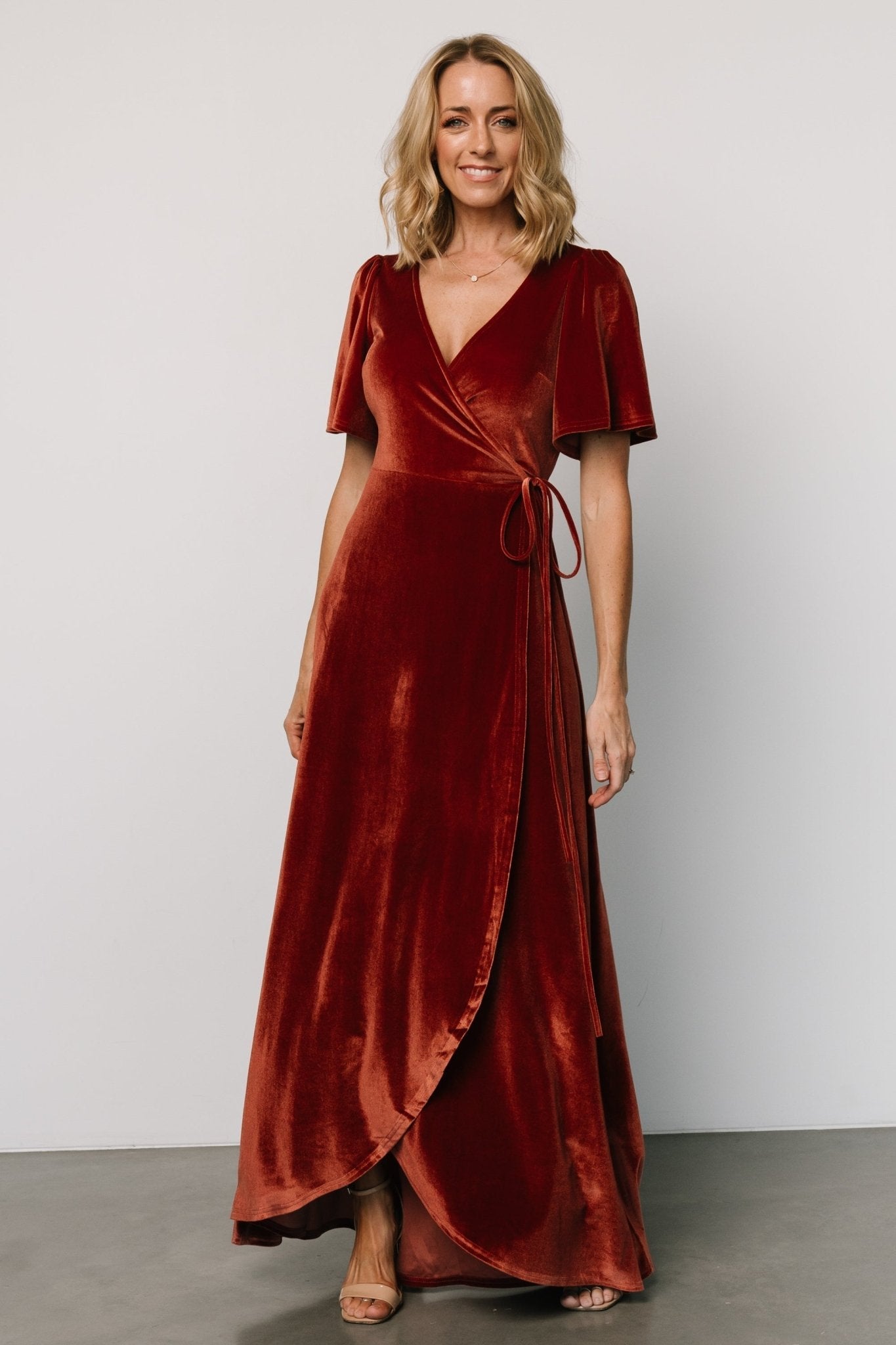 Baltic Born - Katelyn Velvet Maxi Wrap Dress