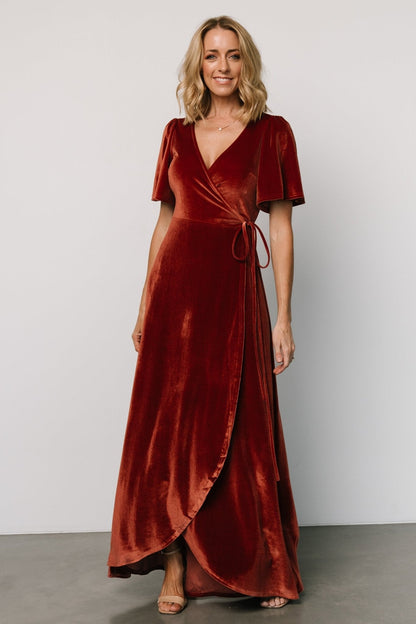Baltic Born - Katelyn Velvet Maxi Wrap Dress
