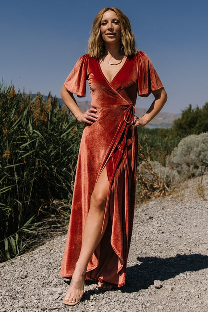 Baltic Born - Katelyn Velvet Maxi Wrap Dress