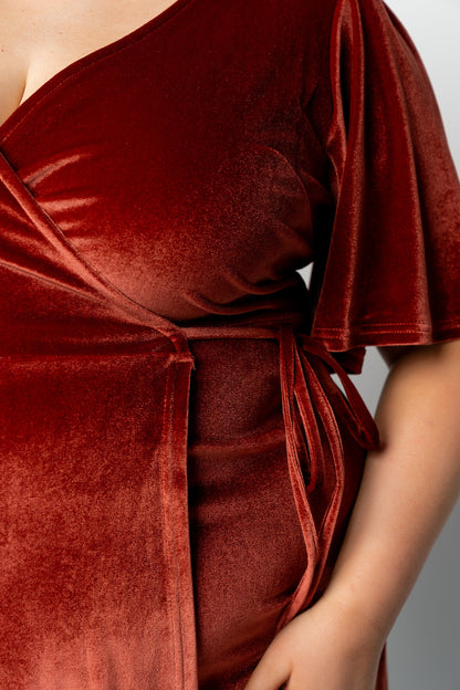 Baltic Born - Katelyn Velvet Maxi Wrap Dress