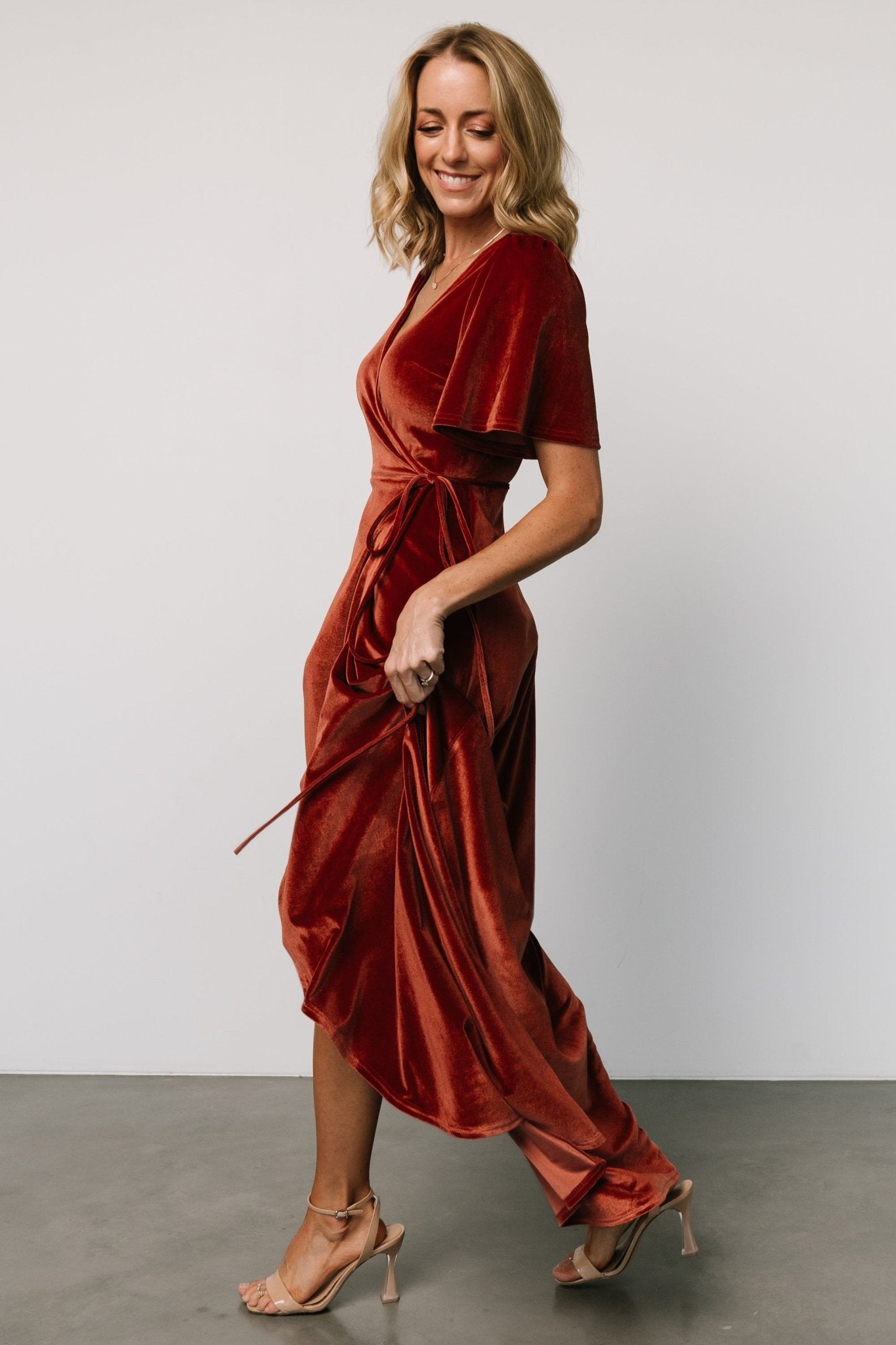 Baltic Born - Katelyn Velvet Maxi Wrap Dress