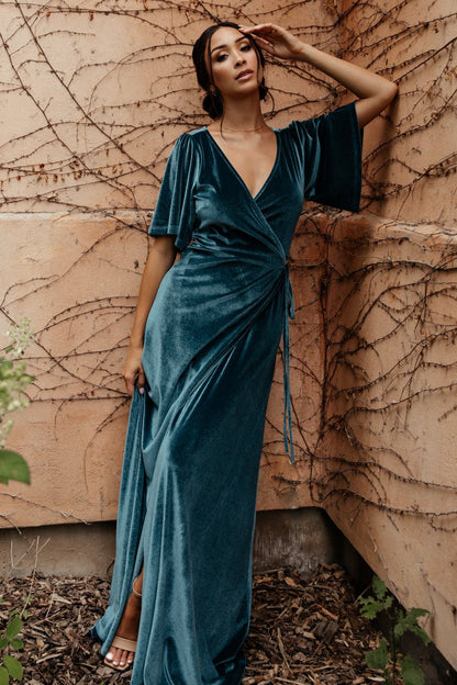 Baltic Born - Meghan Velvet Wrap Maxi Dress