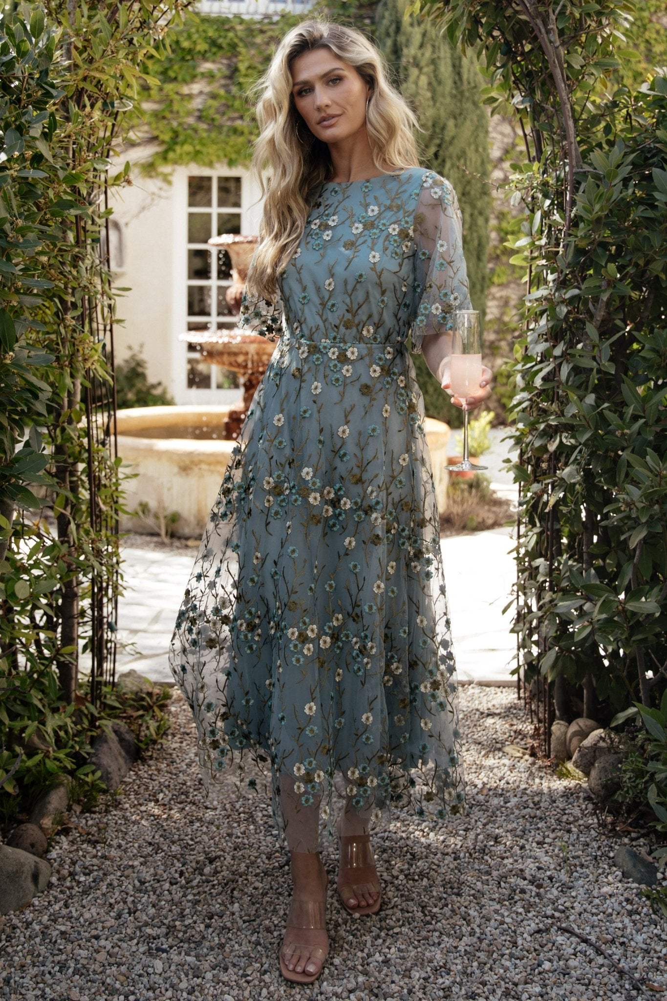 Baltic Born - Arabella Embroidered Tulle Maxi Dress