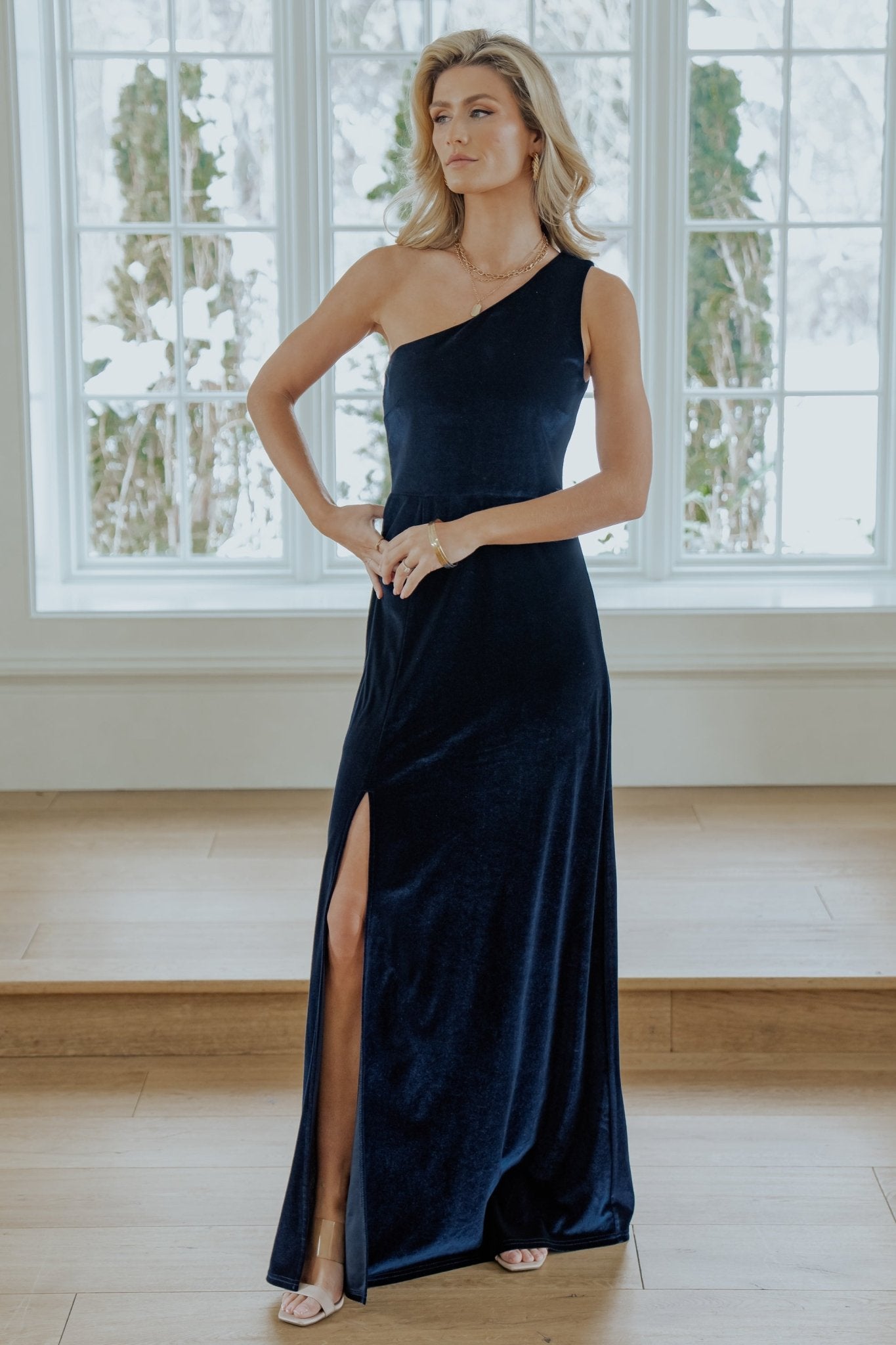 Baltic Born - Tatiana Velvet One Shoulder Maxi Dress
