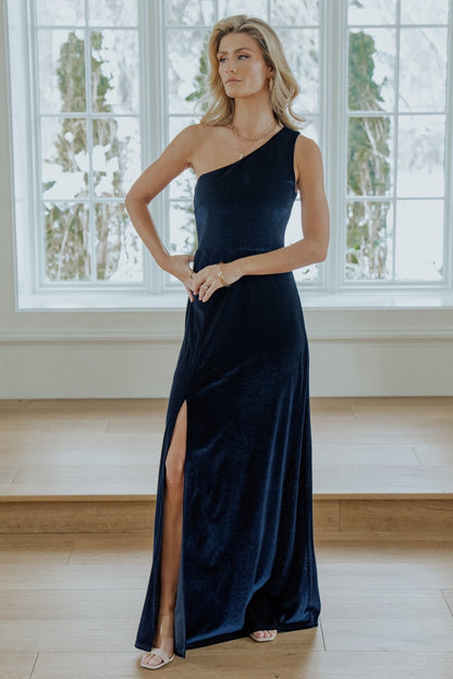 Baltic Born - Tatiana Velvet One Shoulder Maxi Dress