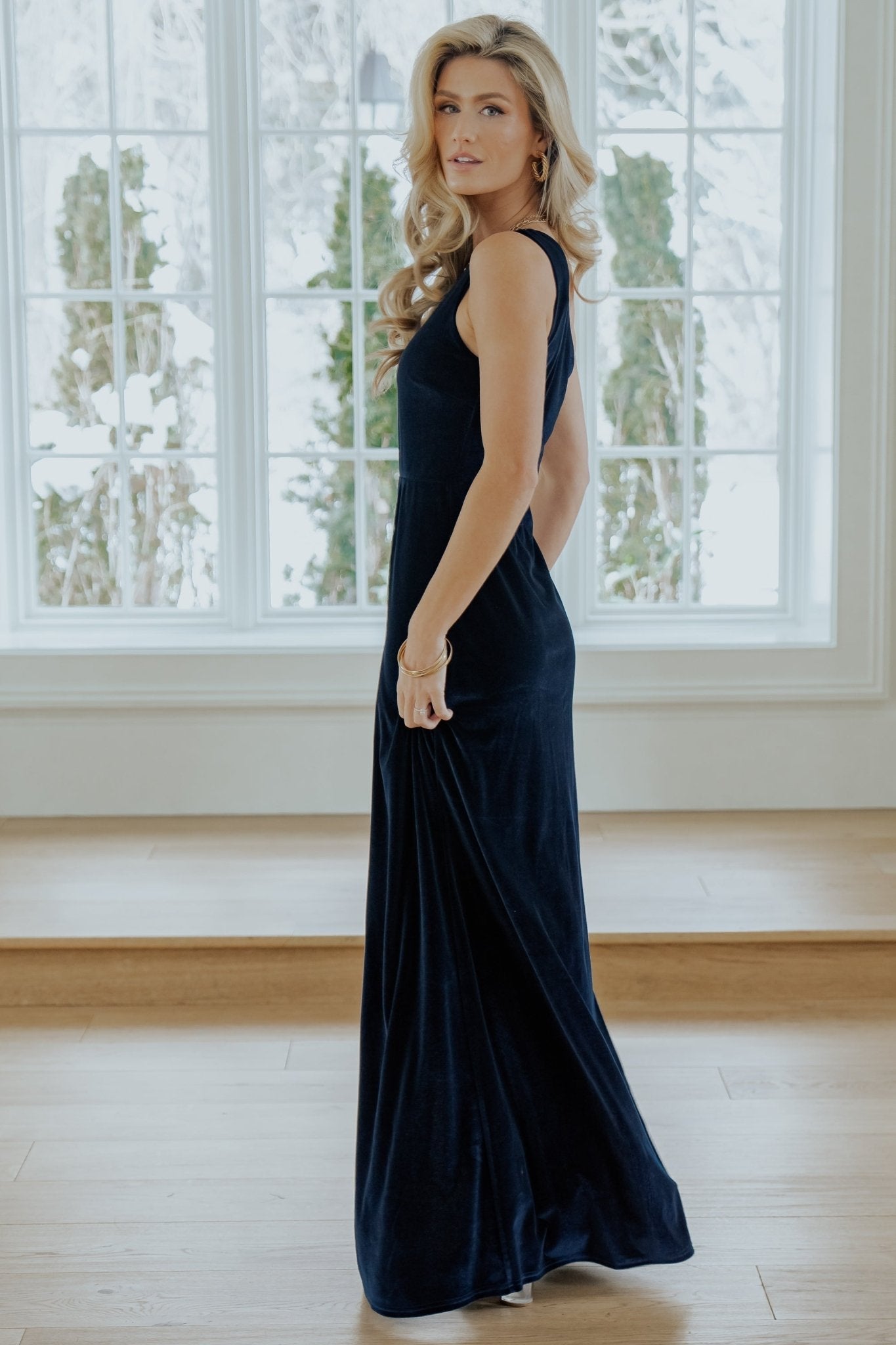 Baltic Born - Tatiana Velvet One Shoulder Maxi Dress