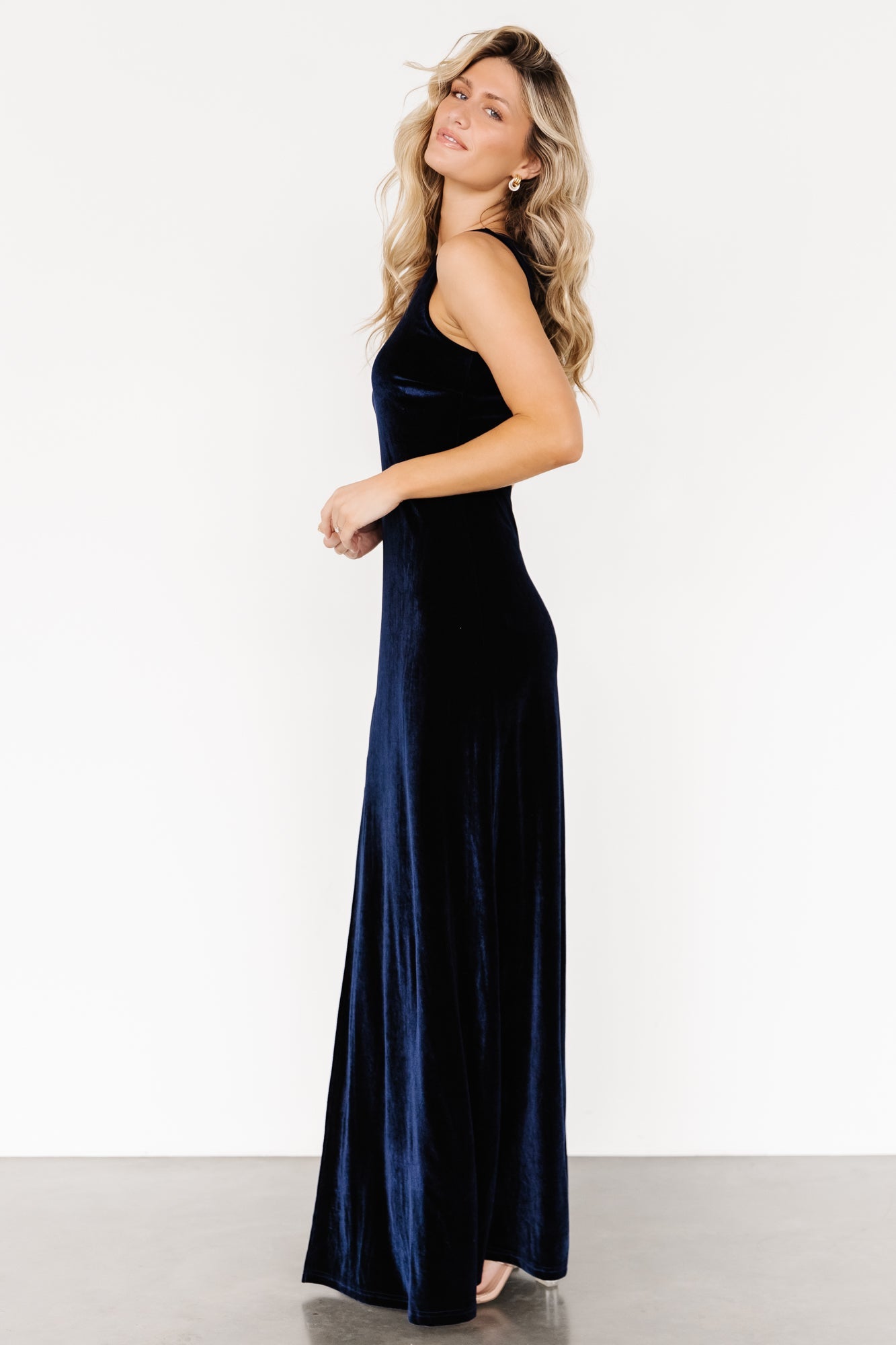Baltic Born - Tatiana Velvet One Shoulder Maxi Dress