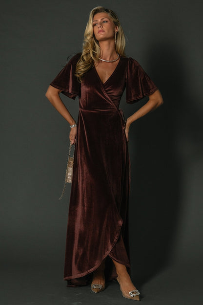 Baltic Born - Katelyn Velvet Maxi Wrap Dress