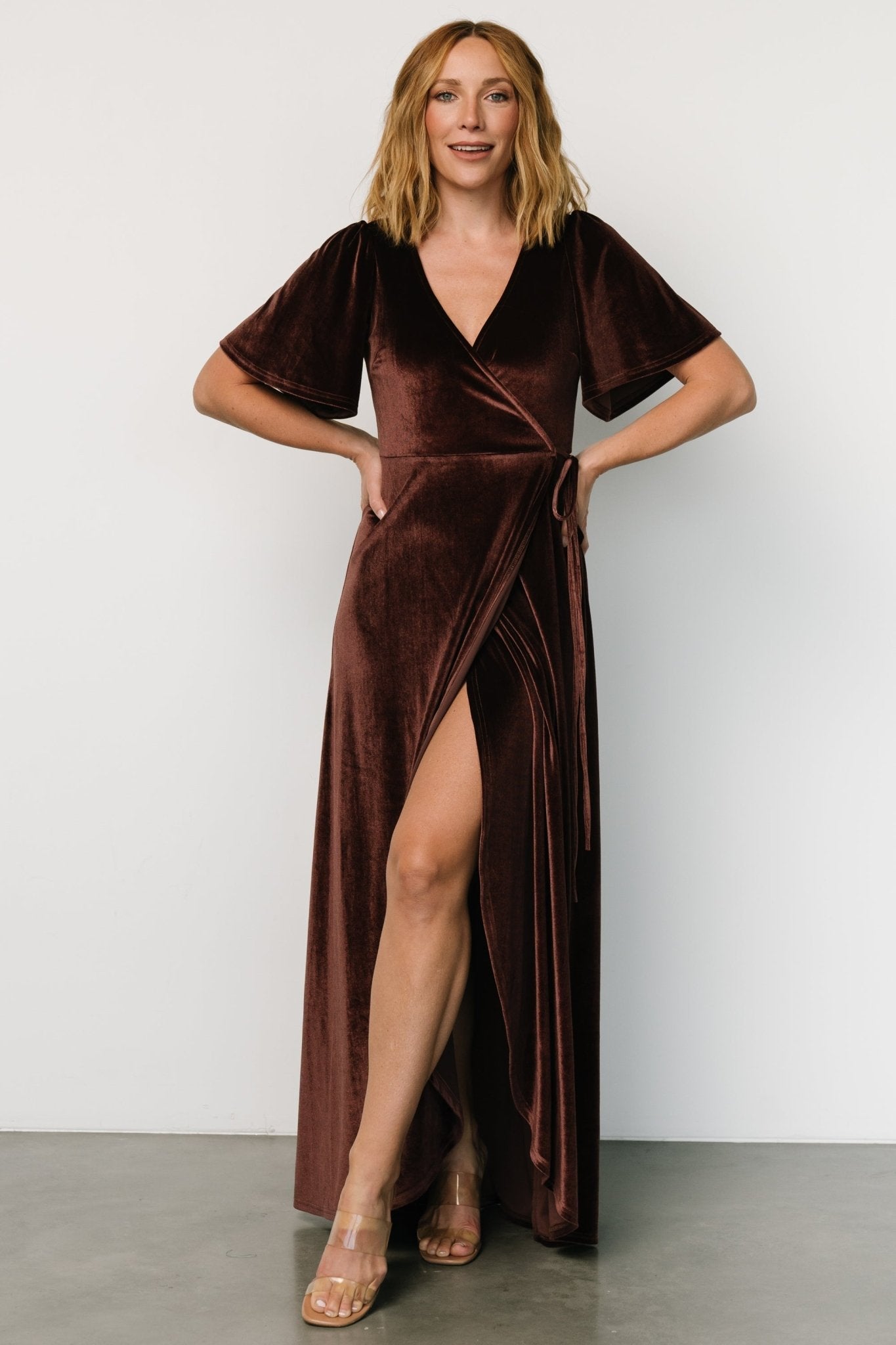 Baltic Born - Katelyn Velvet Maxi Wrap Dress