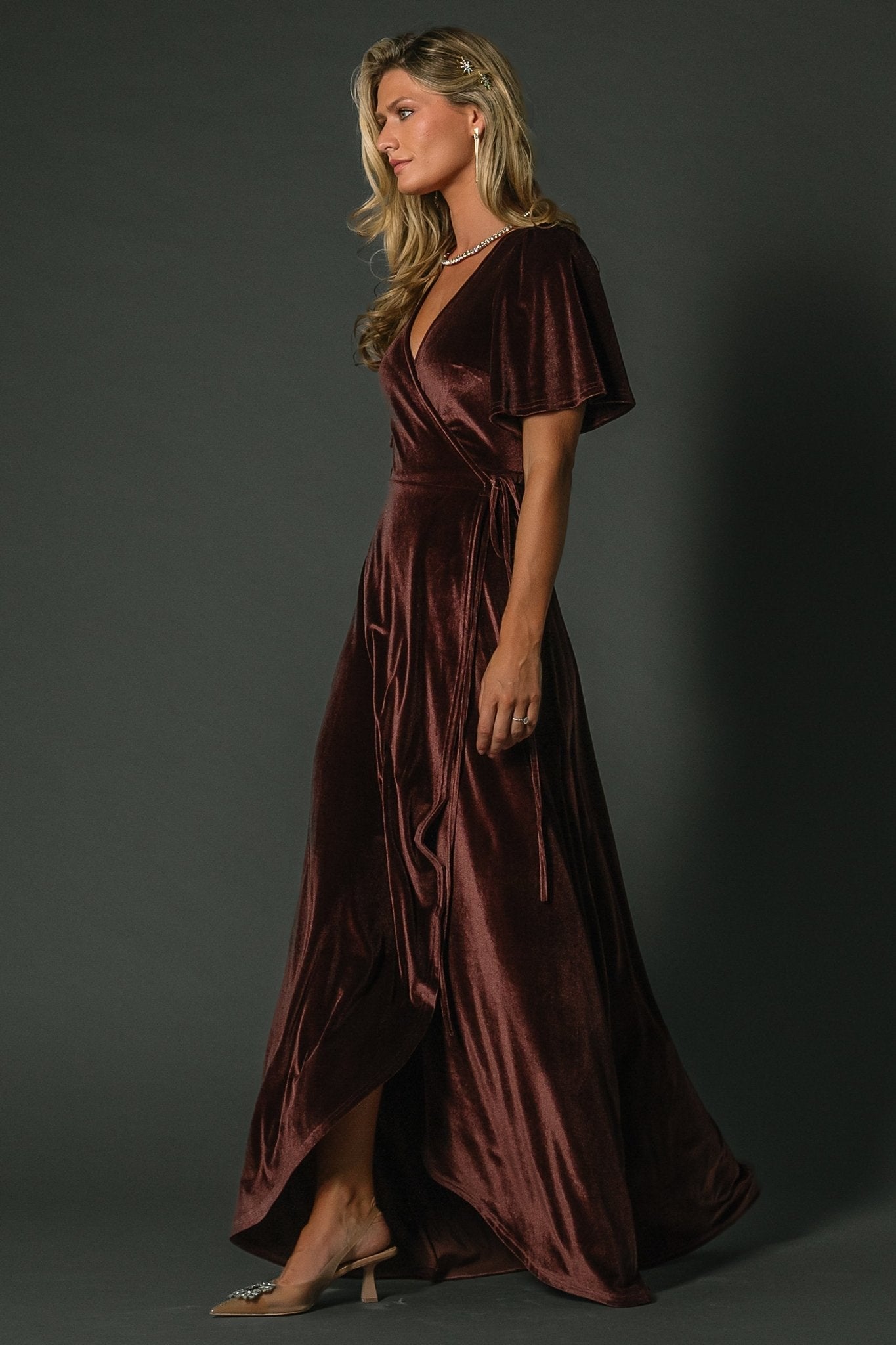 Baltic Born - Katelyn Velvet Maxi Wrap Dress