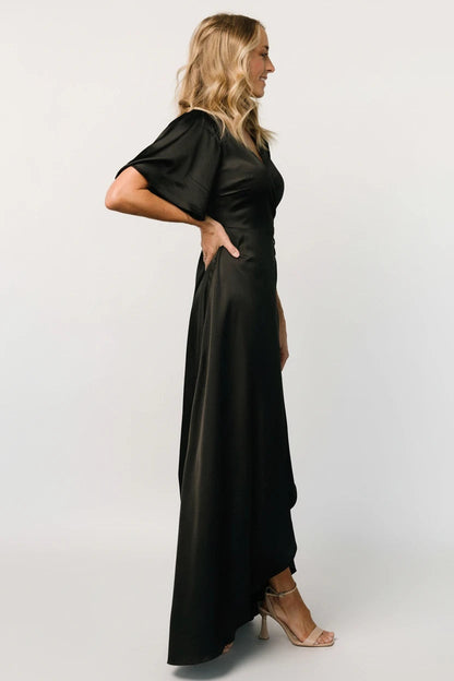 Baltic Born - Vara Satin Maxi Wrap Dress