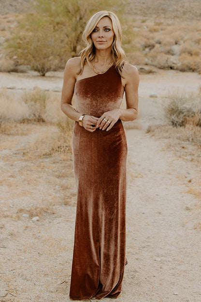 Baltic Born - Tatiana Velvet One Shoulder Maxi Dress