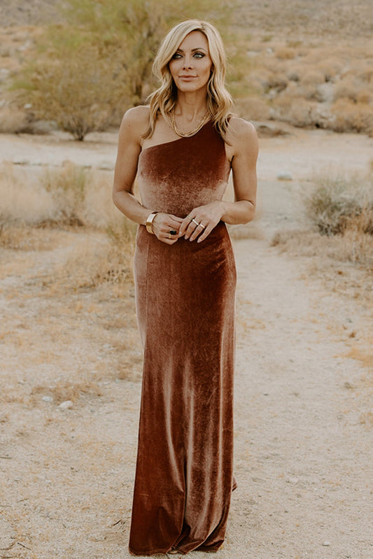 Baltic Born - Tatiana Velvet One Shoulder Maxi Dress