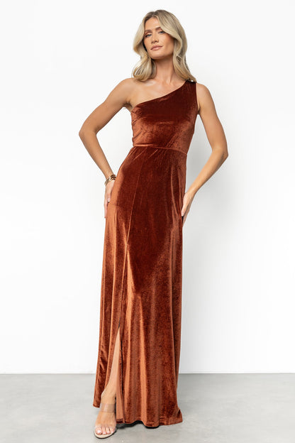 Baltic Born - Tatiana Velvet One Shoulder Maxi Dress