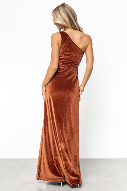 Baltic Born - Tatiana Velvet One Shoulder Maxi Dress