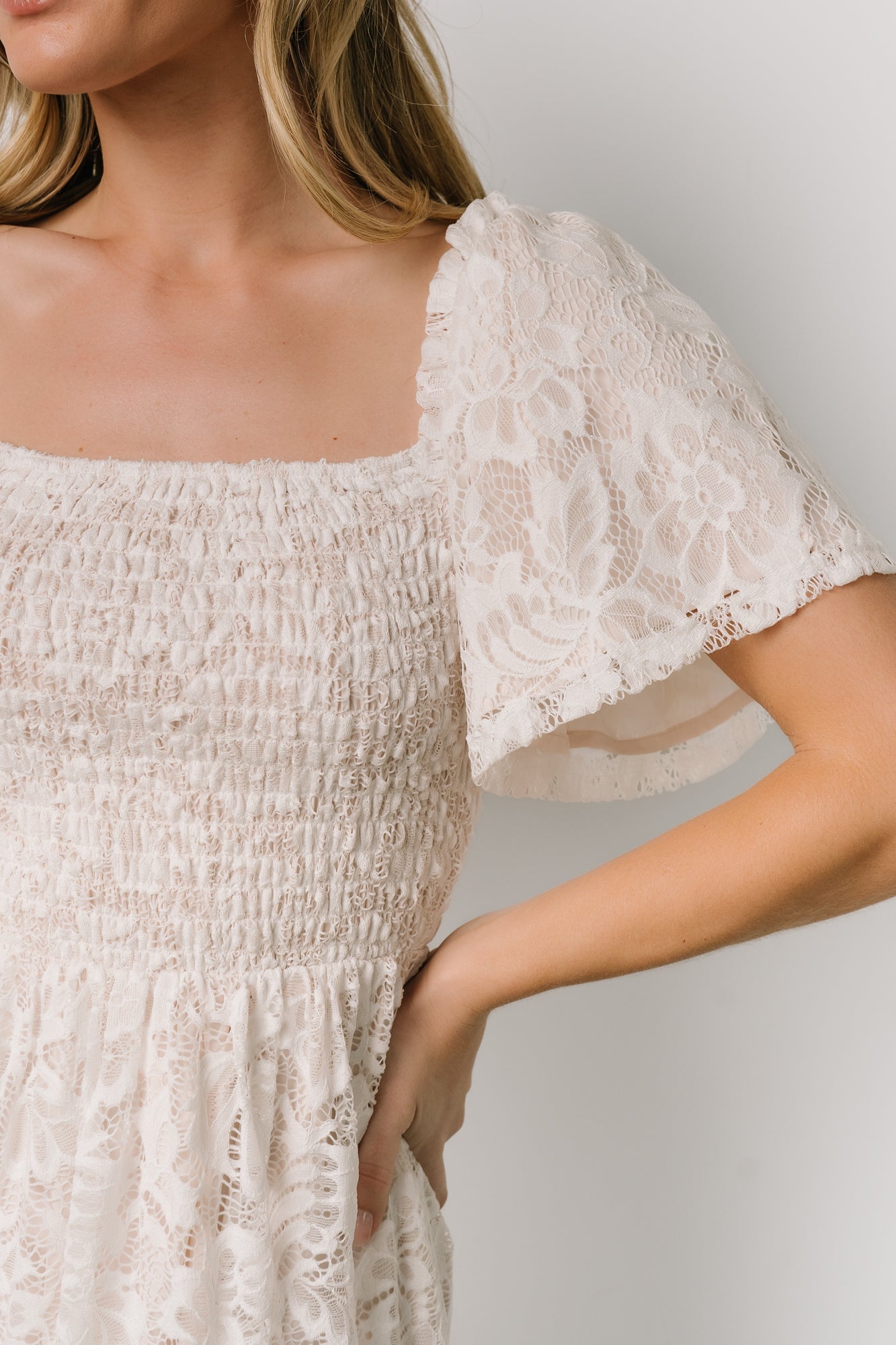 Baltic Born - Aspen Smocked Lace Maxi Dress