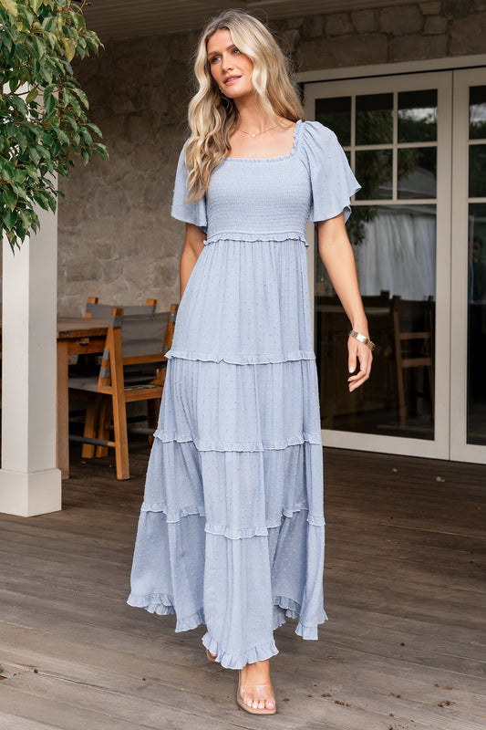 Baltic Born - Lenora Smocked Dotted Maxi Dress