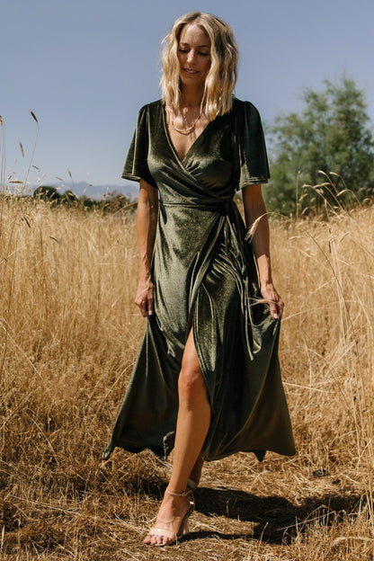 Baltic Born - Katelyn Velvet Maxi Wrap Dress