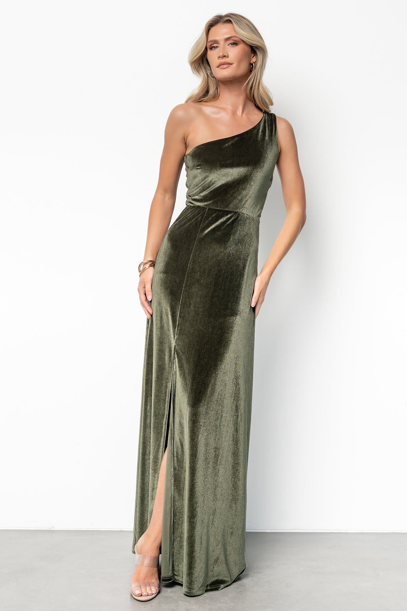 Baltic Born - Tatiana Velvet One Shoulder Maxi Dress