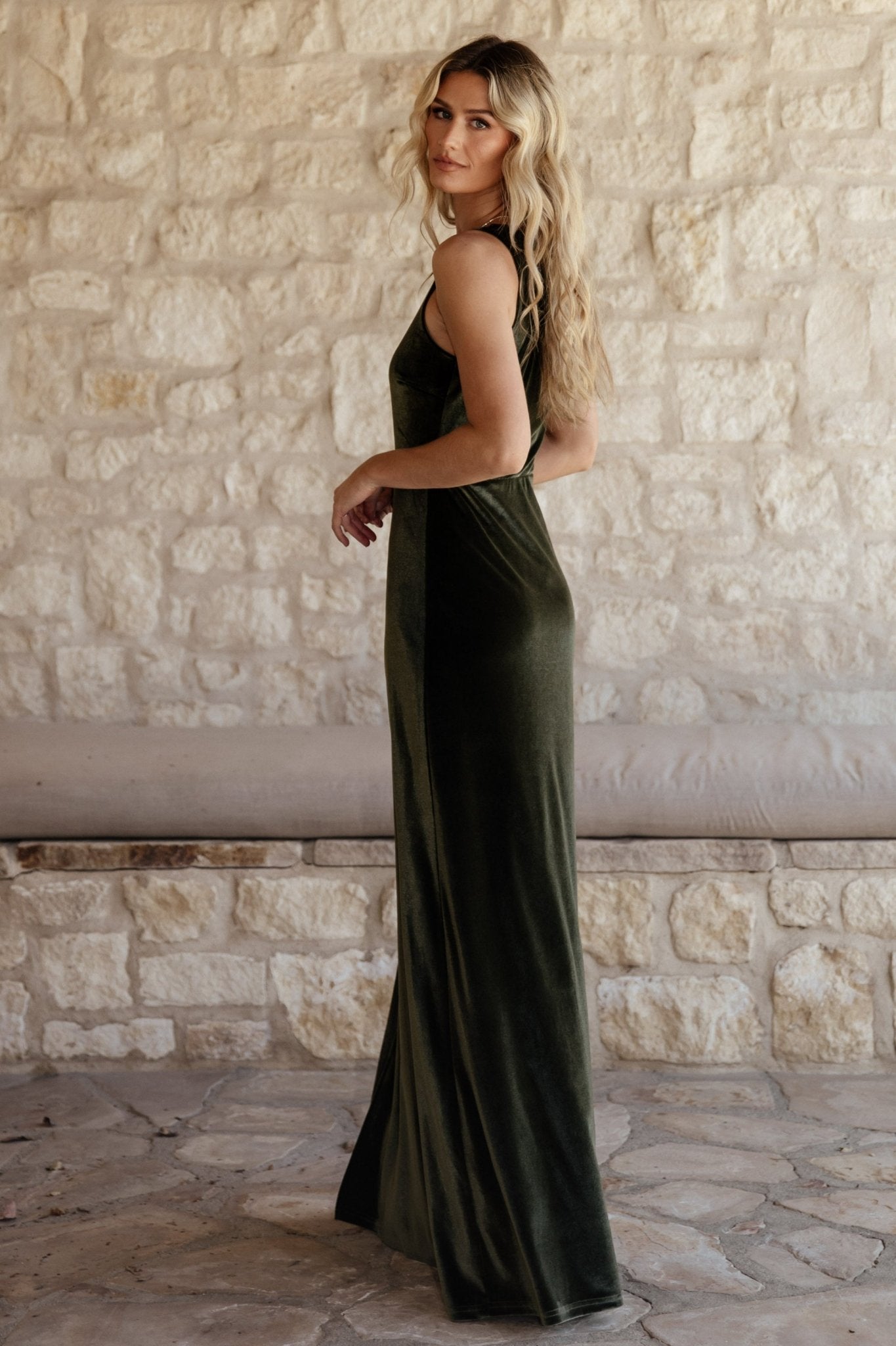 Baltic Born - Tatiana Velvet One Shoulder Maxi Dress