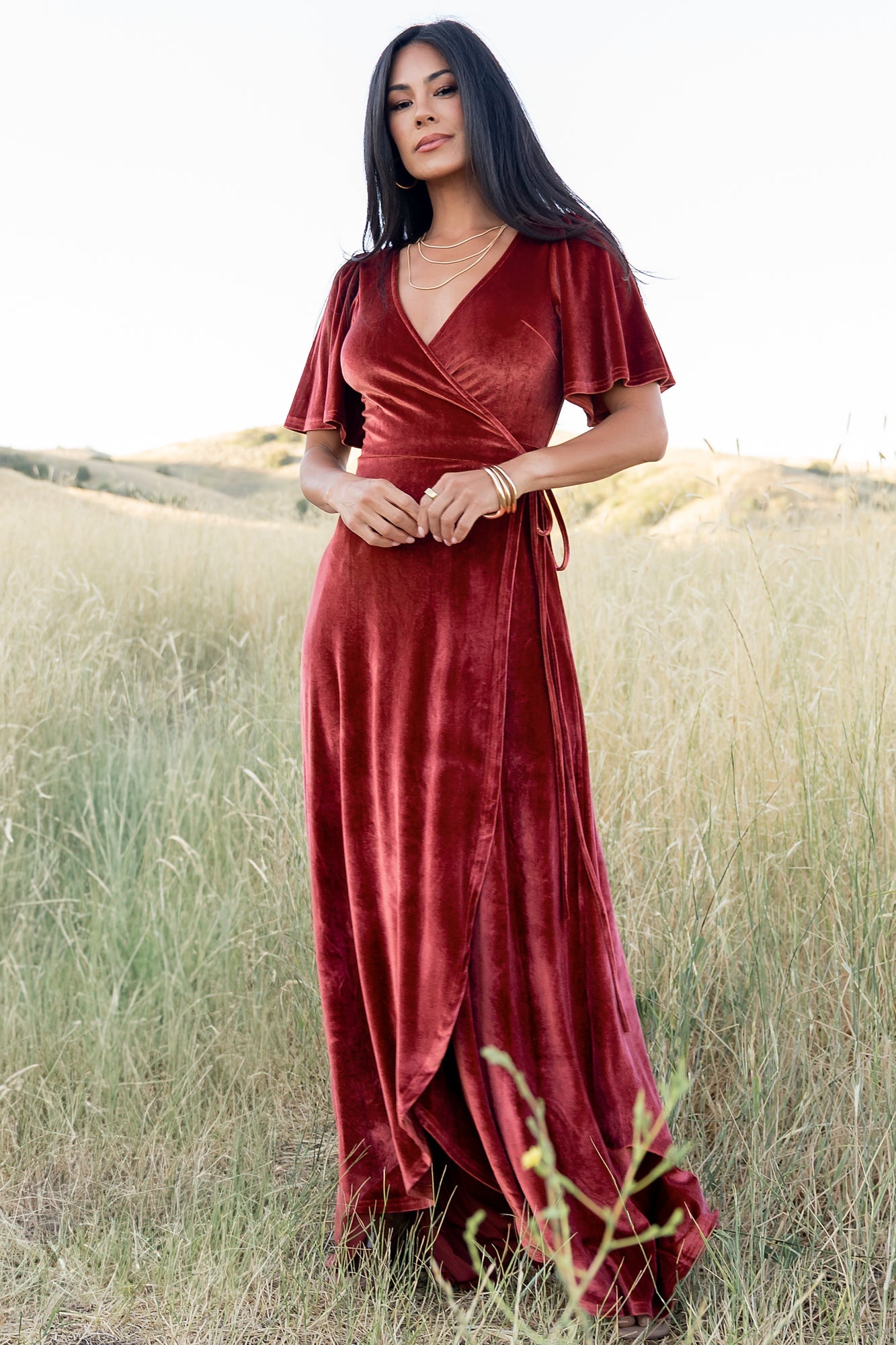 Baltic Born - Katelyn Velvet Maxi Wrap Dress