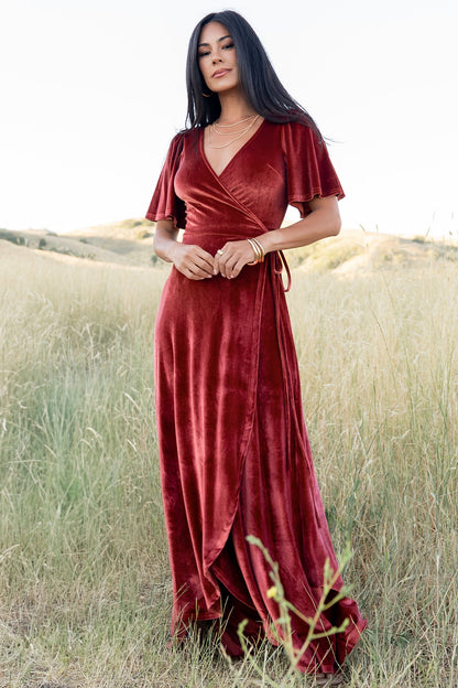 Baltic Born - Katelyn Velvet Maxi Wrap Dress