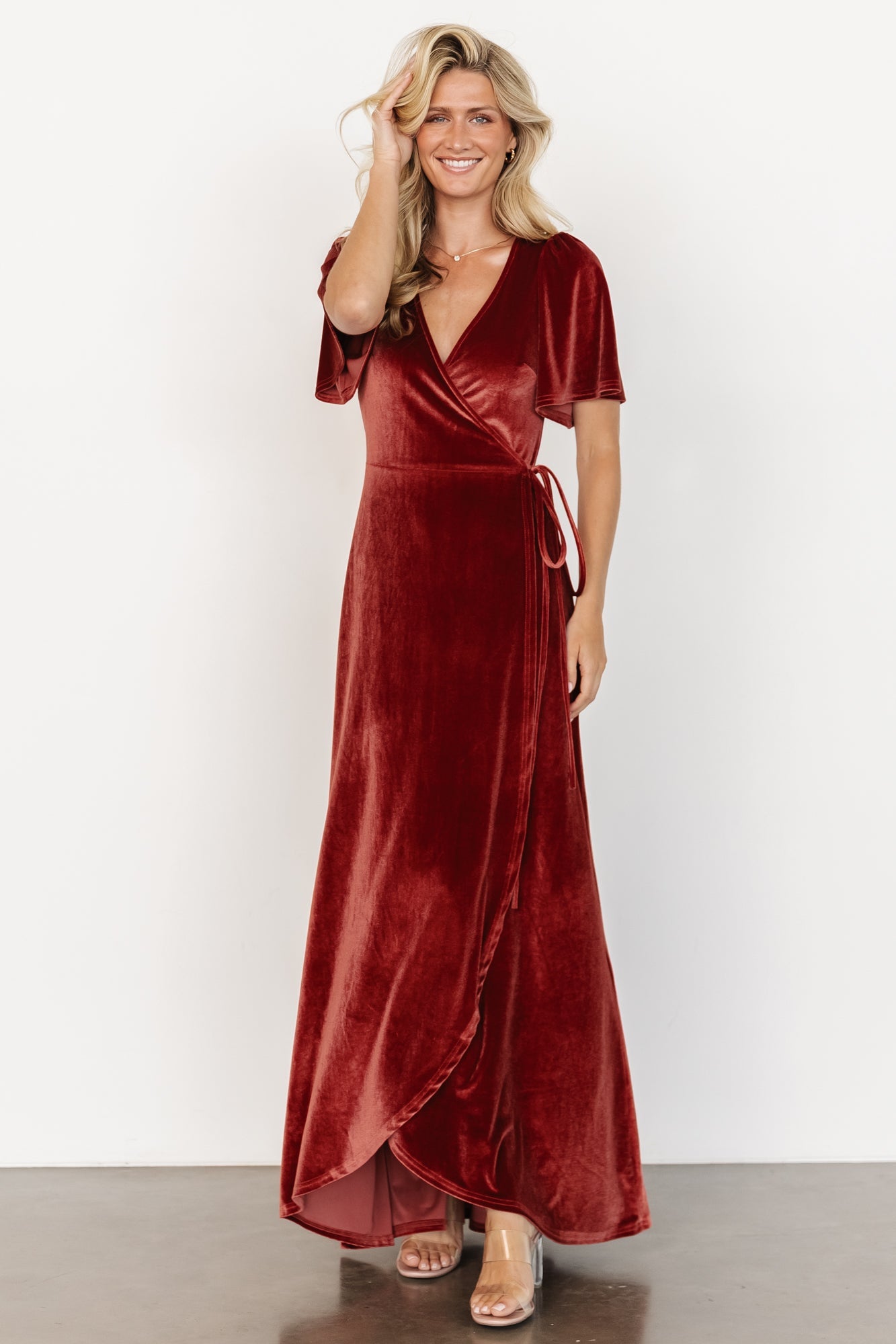Baltic Born - Katelyn Velvet Maxi Wrap Dress