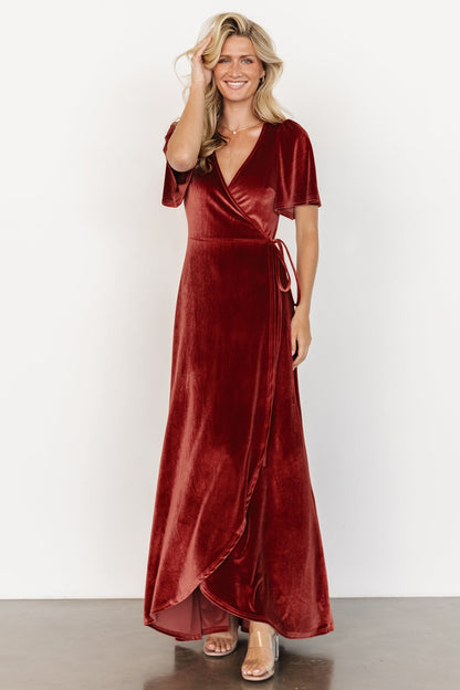 Baltic Born - Katelyn Velvet Maxi Wrap Dress