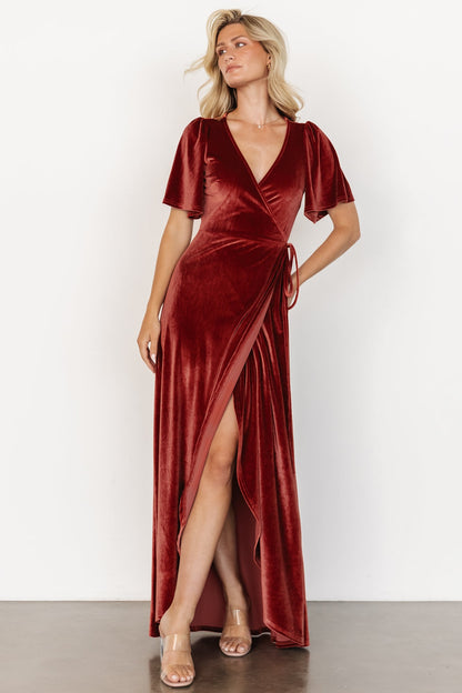 Baltic Born - Katelyn Velvet Maxi Wrap Dress