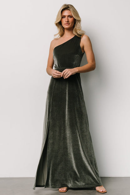 Baltic Born - Tatiana Velvet One Shoulder Maxi Dress