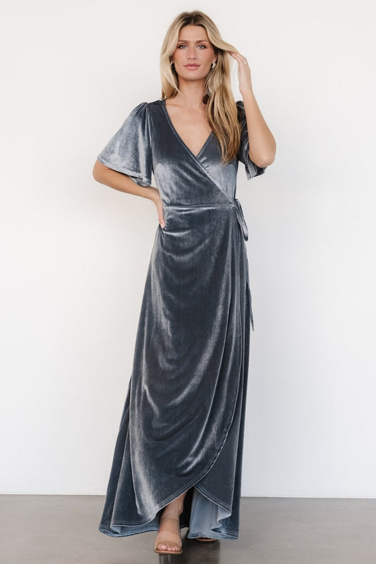 Baltic Born - Katelyn Velvet Maxi Wrap Dress