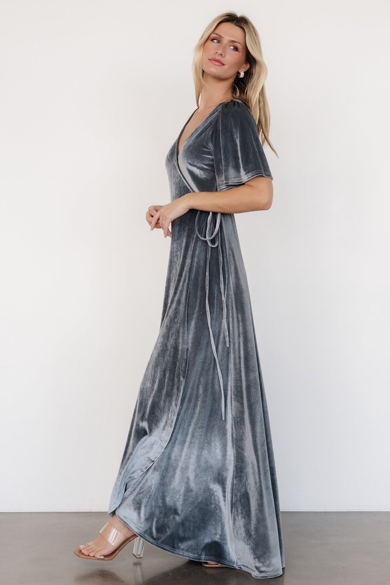 Baltic Born - Katelyn Velvet Maxi Wrap Dress