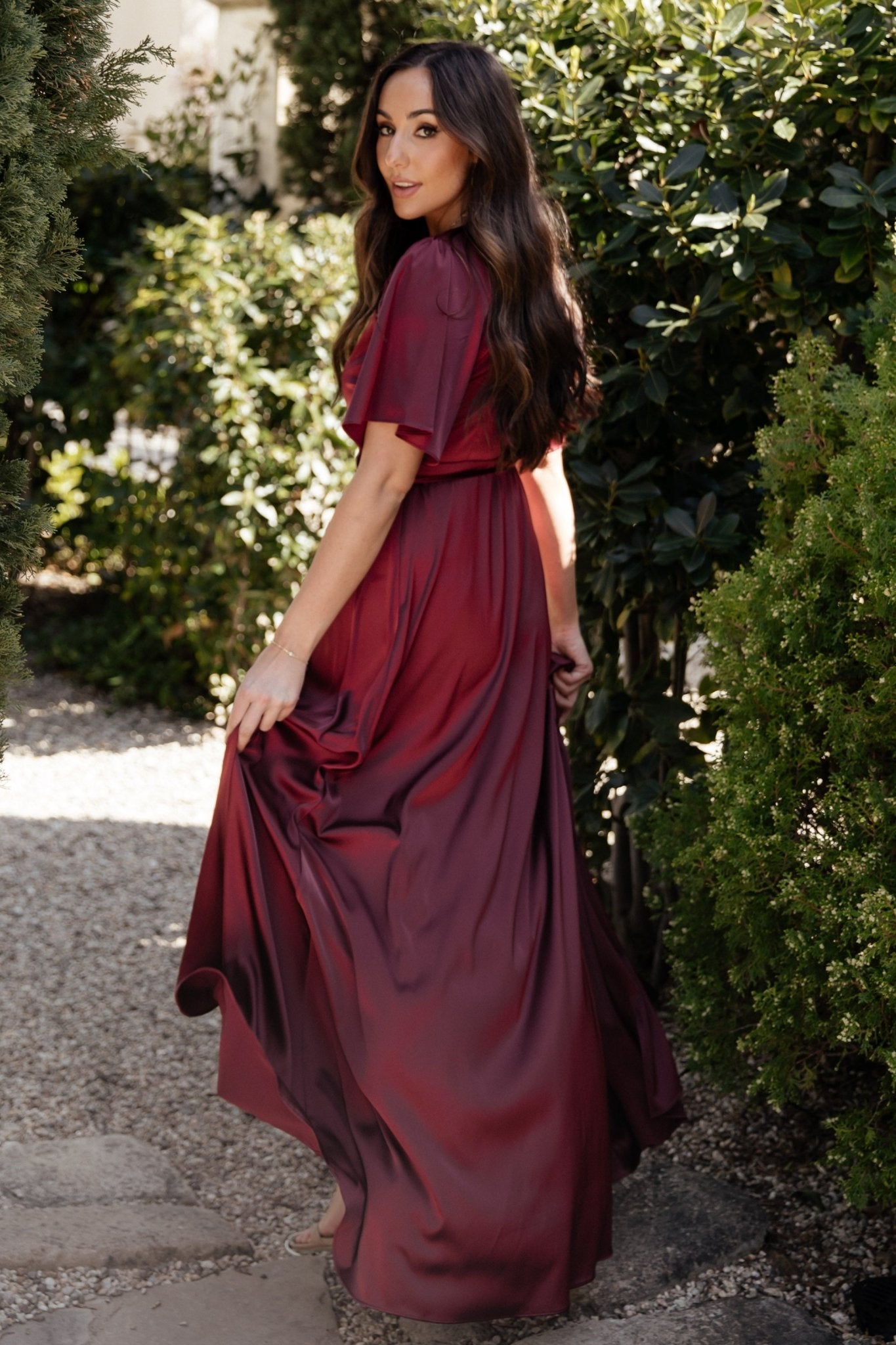 Baltic Born - Vara Satin Maxi Wrap Dress