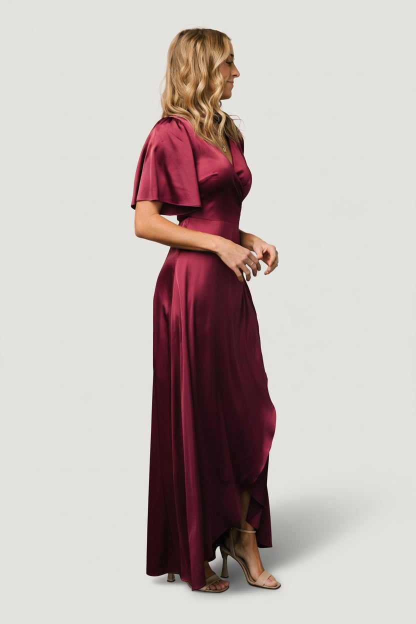 Baltic Born - Vara Satin Maxi Wrap Dress