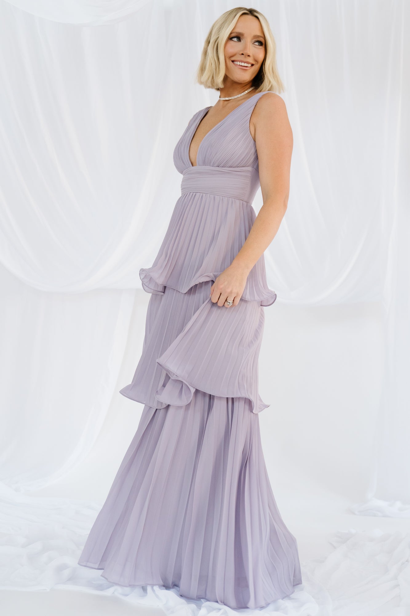 Baltic Born - Saphira Tiered Pleated Maxi Dress