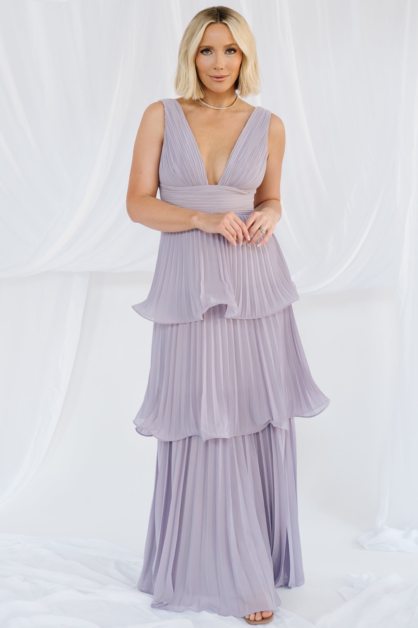 Baltic Born - Saphira Tiered Pleated Maxi Dress