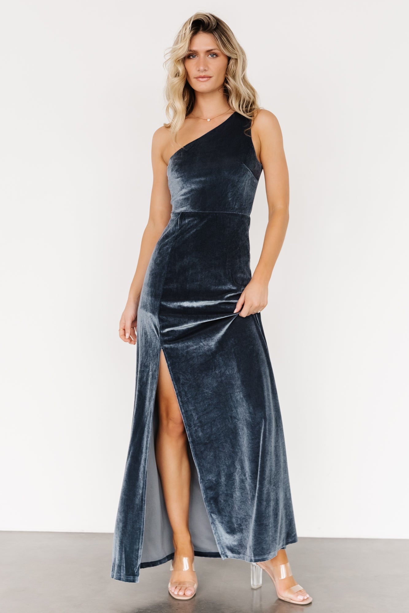 Baltic Born - Tatiana Velvet One Shoulder Maxi Dress