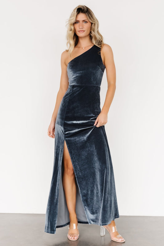 Baltic Born - Tatiana Velvet One Shoulder Maxi Dress