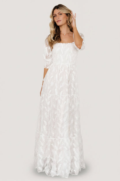 Baltic Born - Paloma Smocked Feather Maxi Dress