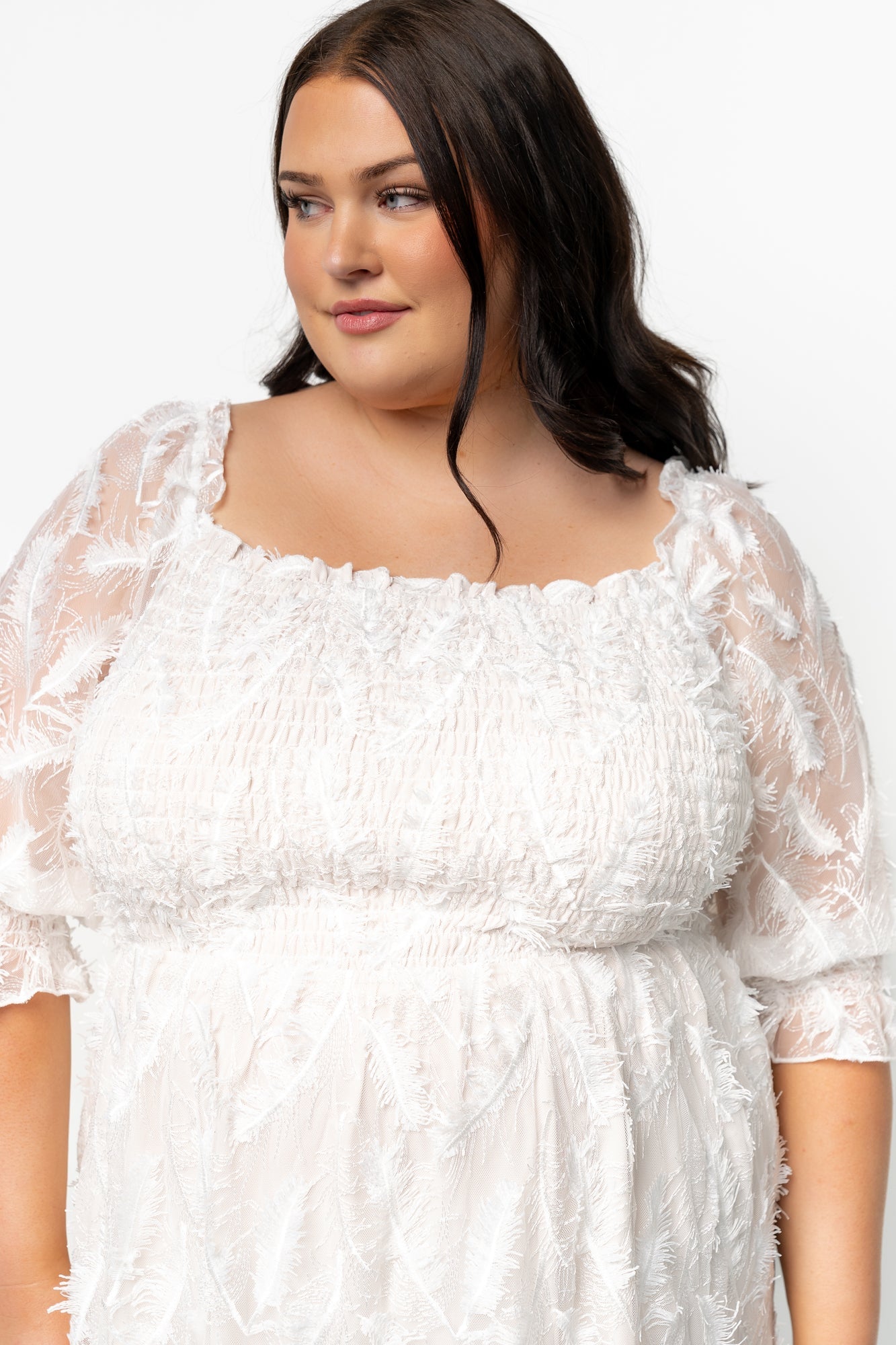 Baltic Born - Paloma Smocked Feather Maxi Dress