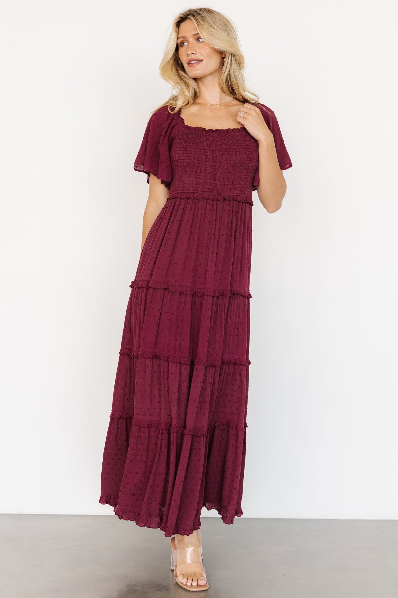 Baltic Born - Lenora Smocked Dotted Maxi Dress