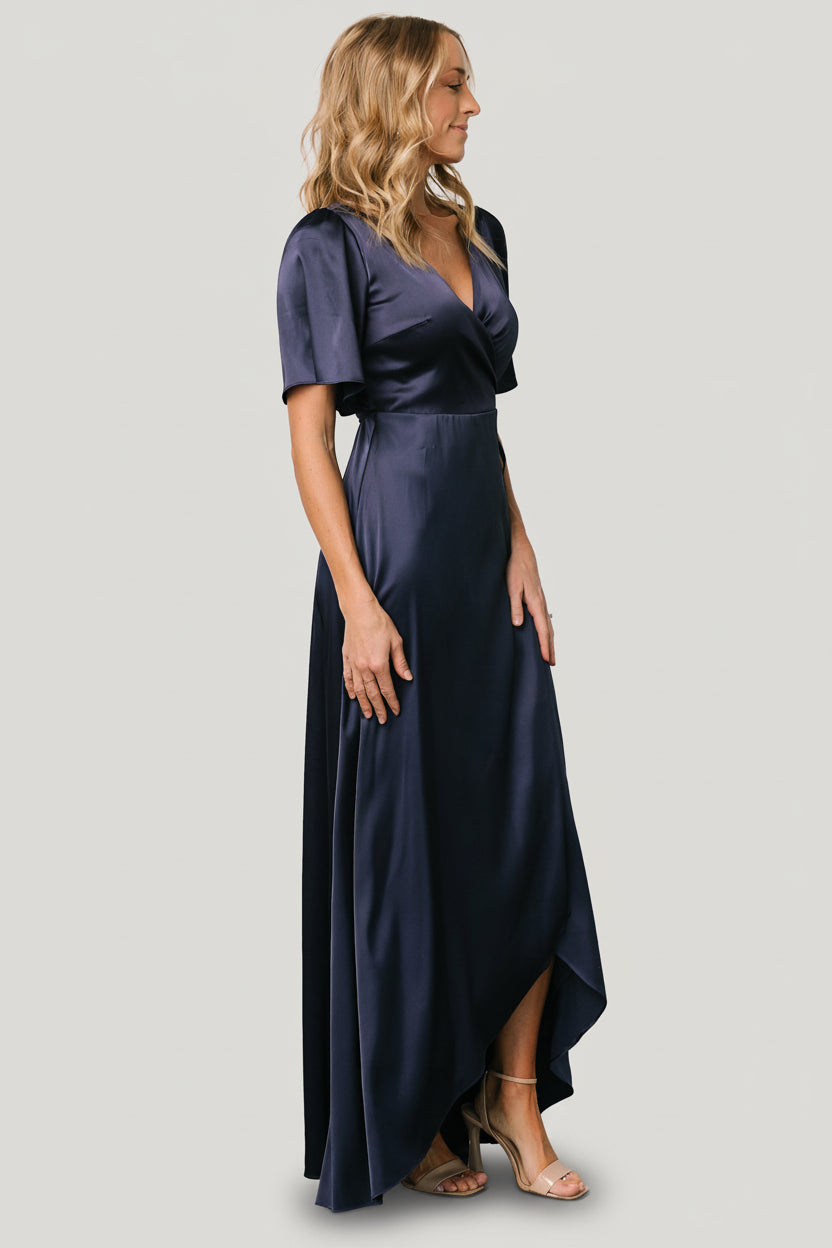 Baltic Born - Vara Satin Maxi Wrap Dress