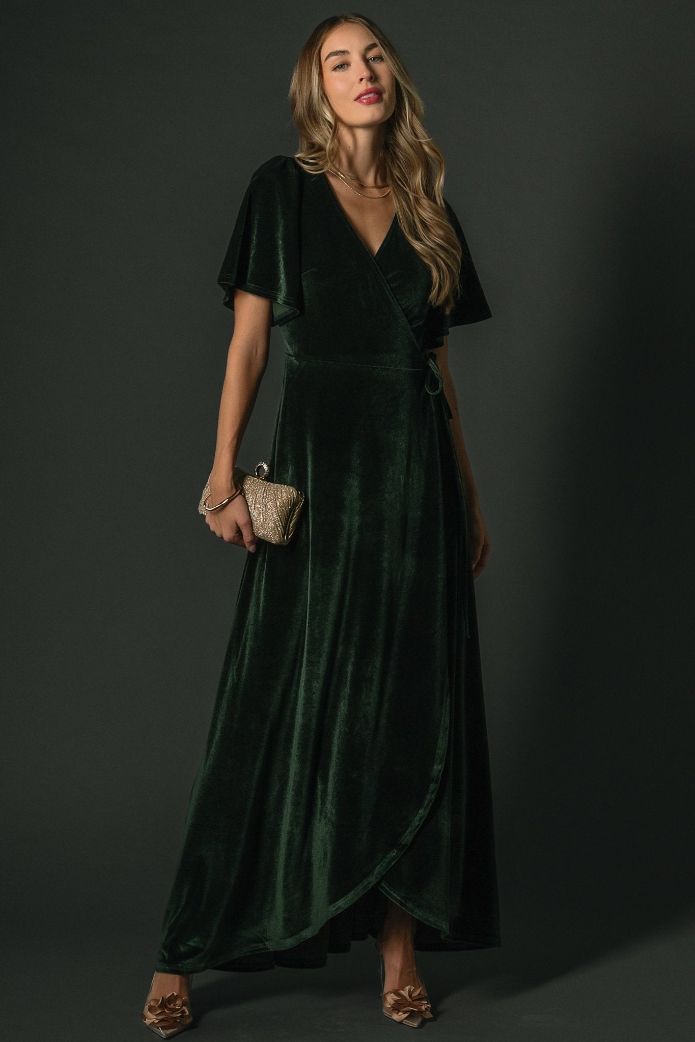 Baltic Born - Katelyn Velvet Maxi Wrap Dress