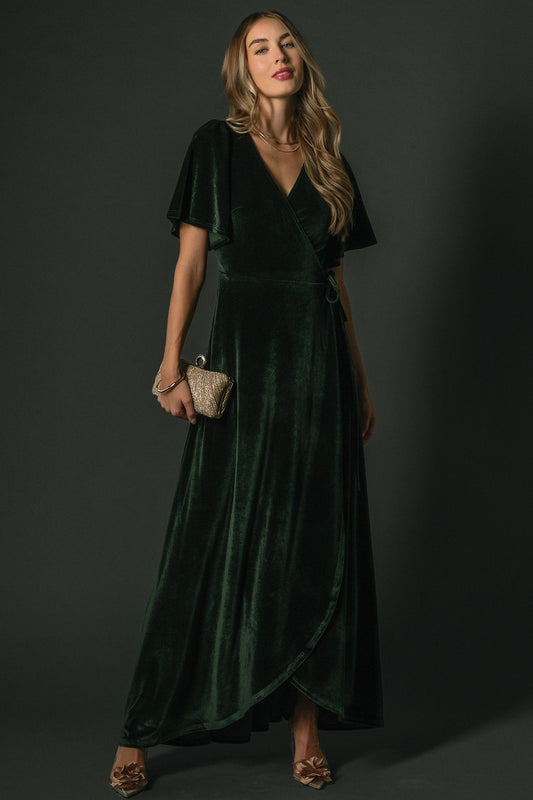 Baltic Born - Katelyn Velvet Maxi Wrap Dress