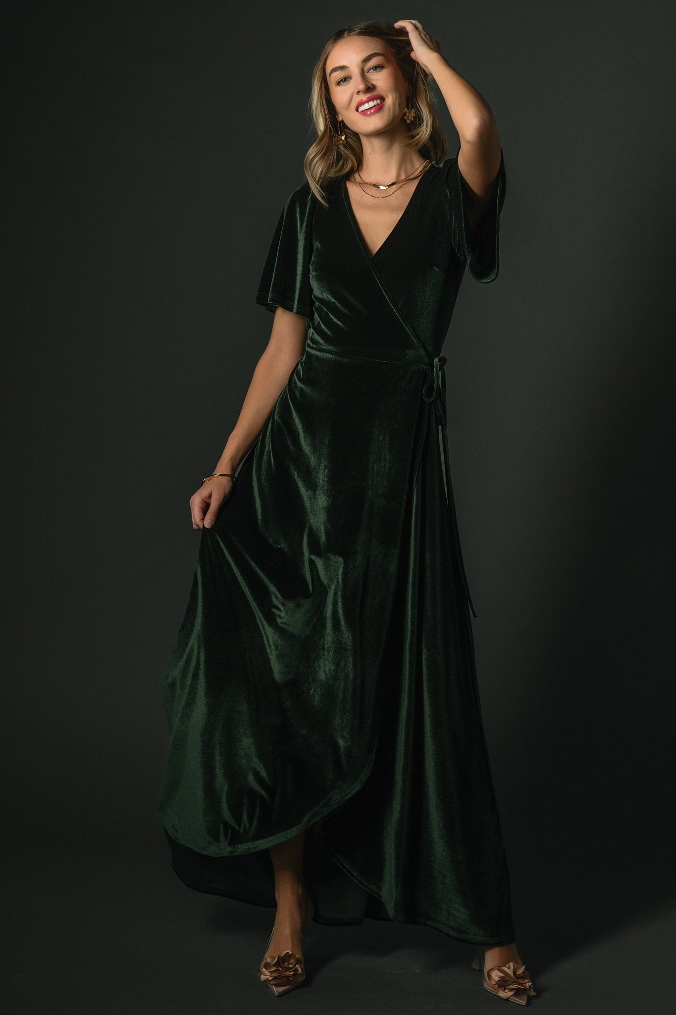 Baltic Born - Katelyn Velvet Maxi Wrap Dress