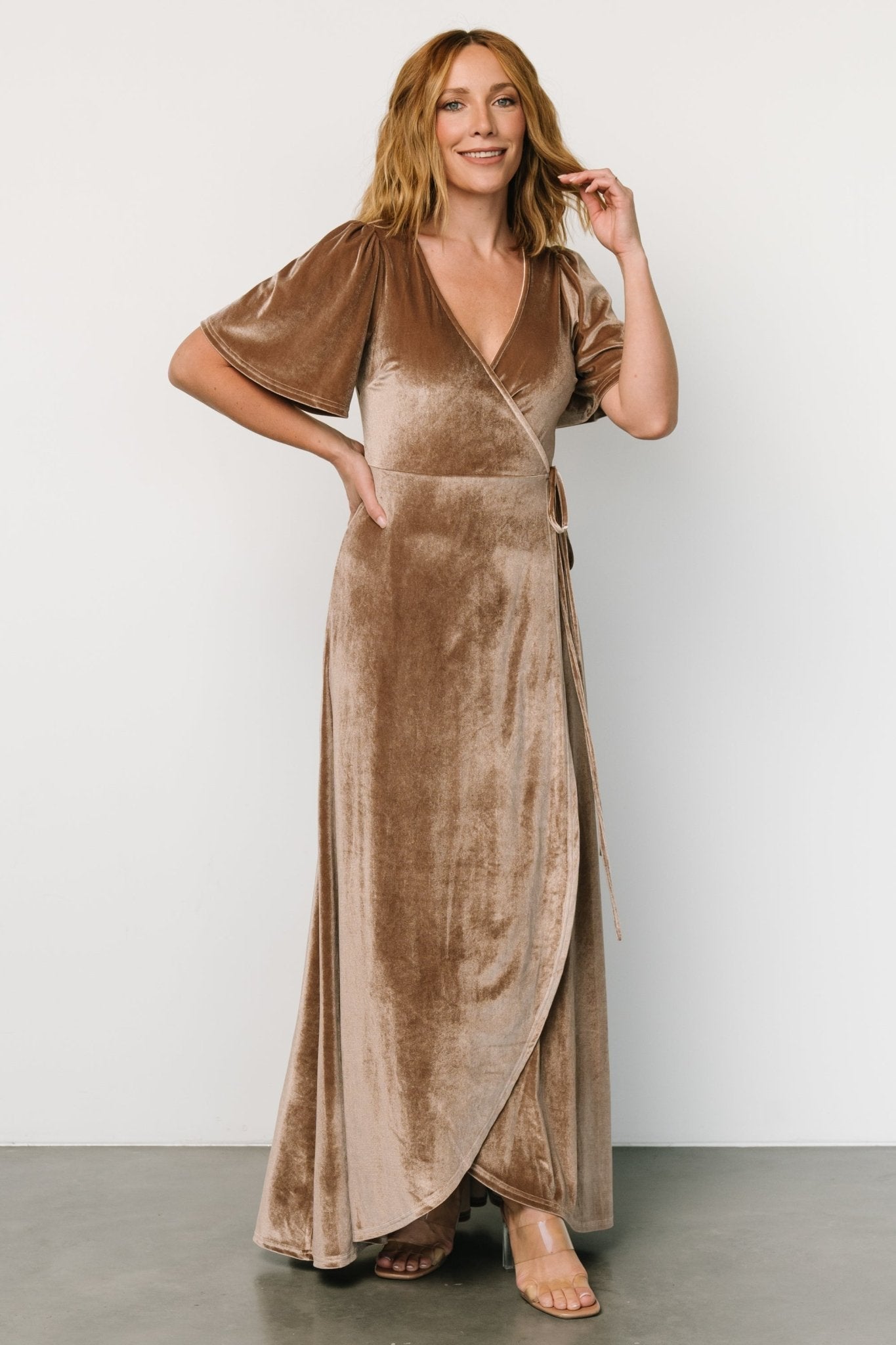 Baltic Born - Katelyn Velvet Maxi Wrap Dress